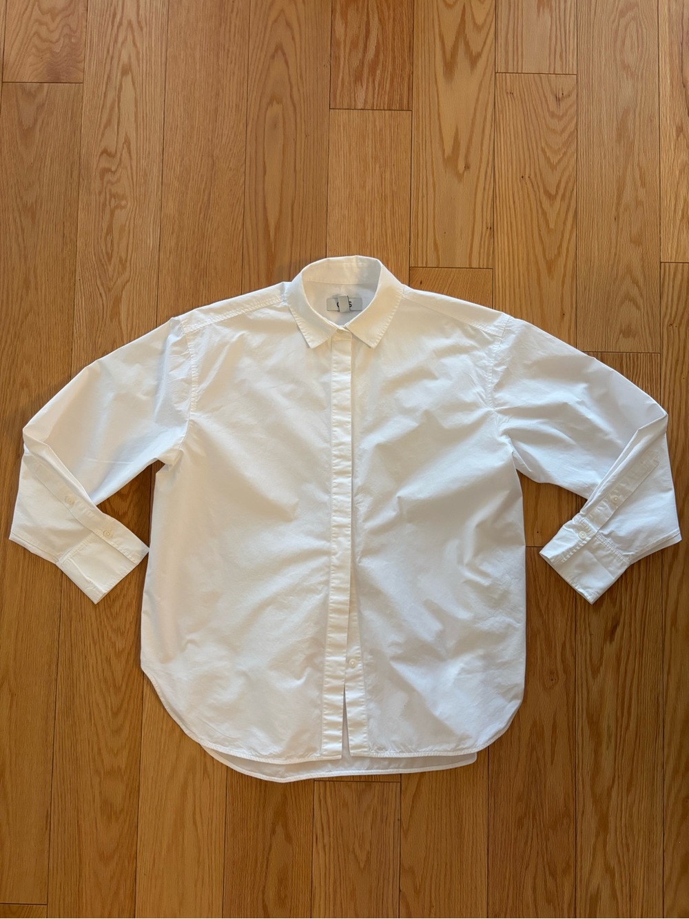 COS White Long-Sleeve Button-Down Shirt